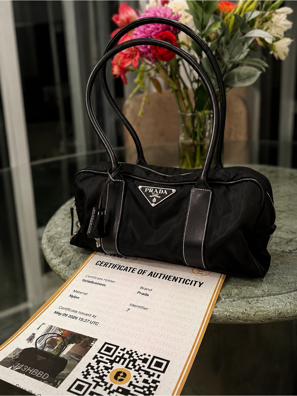 Authentic Prada Black Nylon Shoulder Bag w/ Lock - Iconic Designer Tote